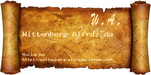 Wittenberg Alfréda névjegykártya